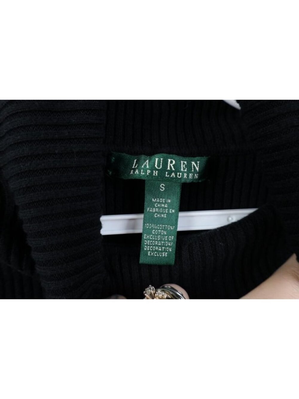 Vintage 90s Ralph Lauren Womens Size Small Ribbed Knit Turtleneck Sweater Black - Picture 5 of 11